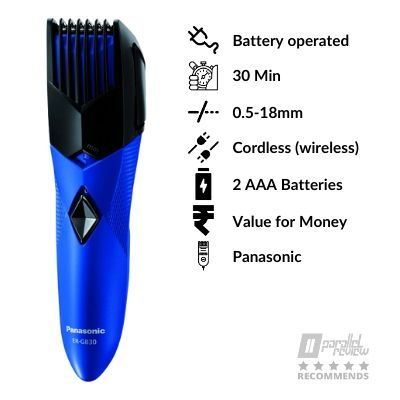 Panasonic ER-GB30A Men's Battery Operated Trimmer-best trimmers for men in india under 1000